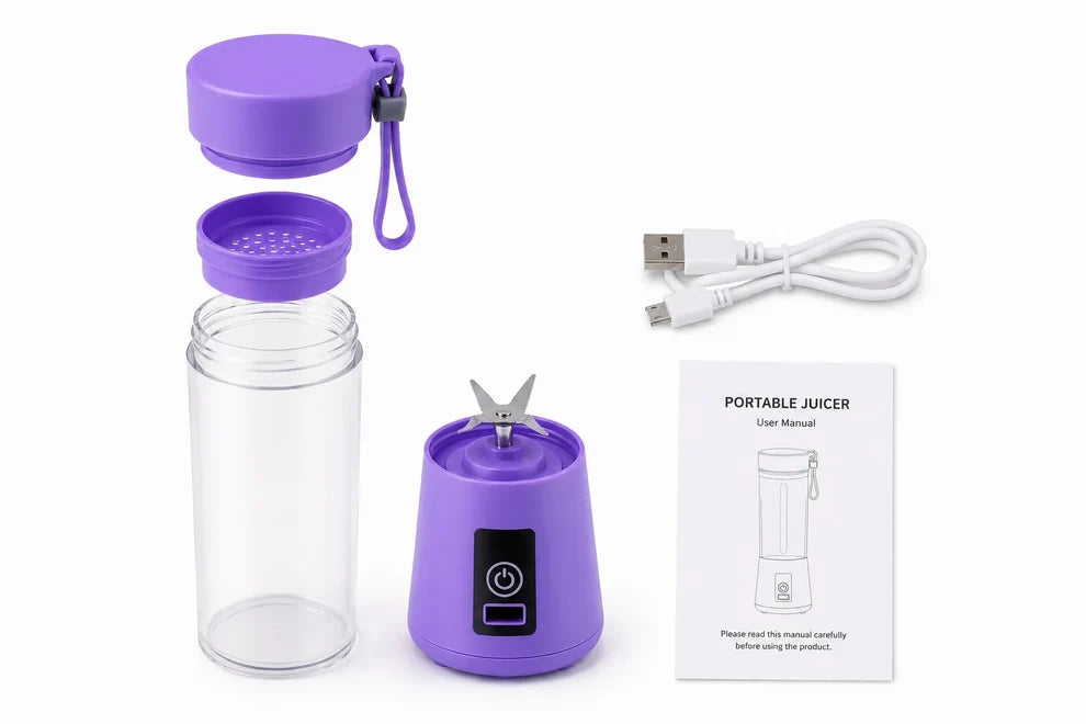 Portable Blender - Rechargeable Personal Smoothie Maker Electric USB Juicer Cup Compact Lightweight Travel Bottles For Shakes And Smoothies | 380ml
