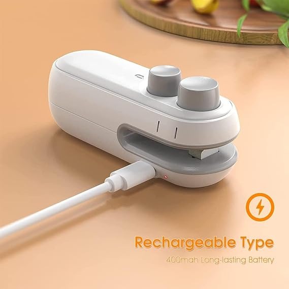 2 in 1 Cutting and Sealer USB Rechargeable Food Sealer Mini Sealer for Snack Storage Food Sealer for Chip Bags, Plastic Bags