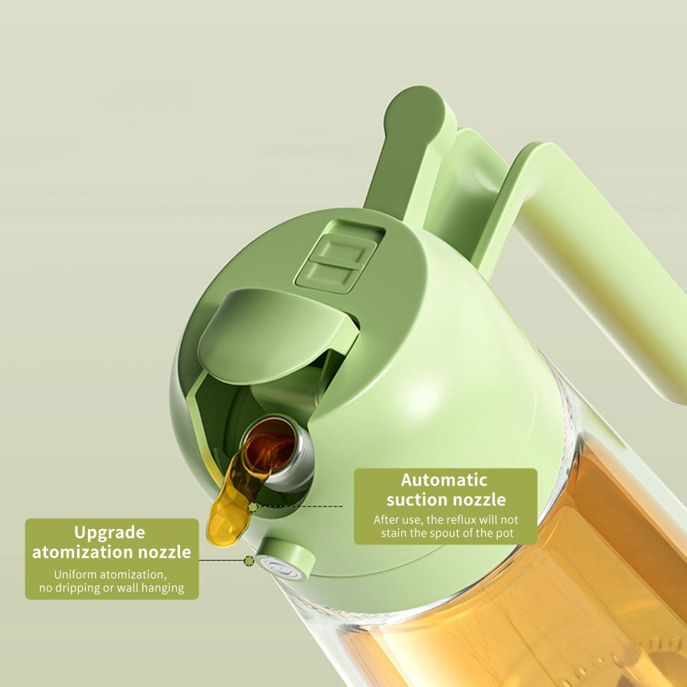 2-in-1 Oil Sprayer Bottle for Kitchen – Spray & Pour Dispenser for Cooking, Baking and BBQ | 450Ml - Glass (Random Color)