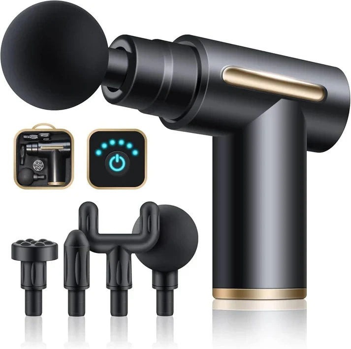 Deep Tissue Massage Gun – Portable Muscle Relief Deep Tissue Massager with 4 Replaceable Heads