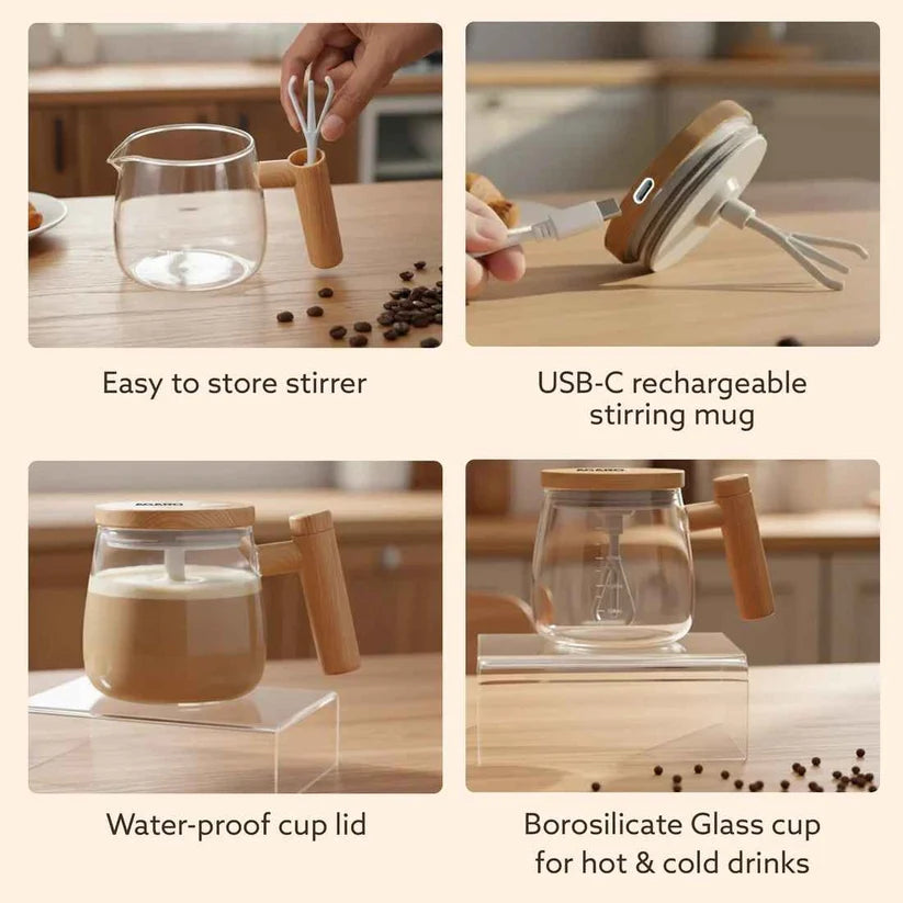 Self Stirring Coffee Mug – Electric Automatic Mixing Cup for Coffee, Milk & Drinks