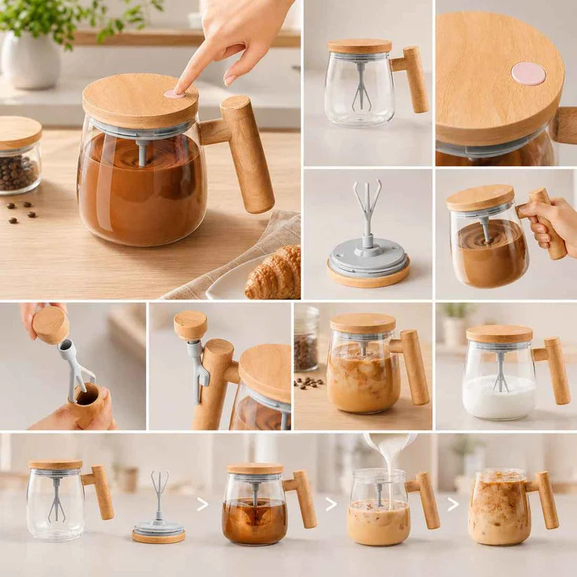 Self Stirring Coffee Mug – Electric Automatic Mixing Cup for Coffee, Milk & Drinks
